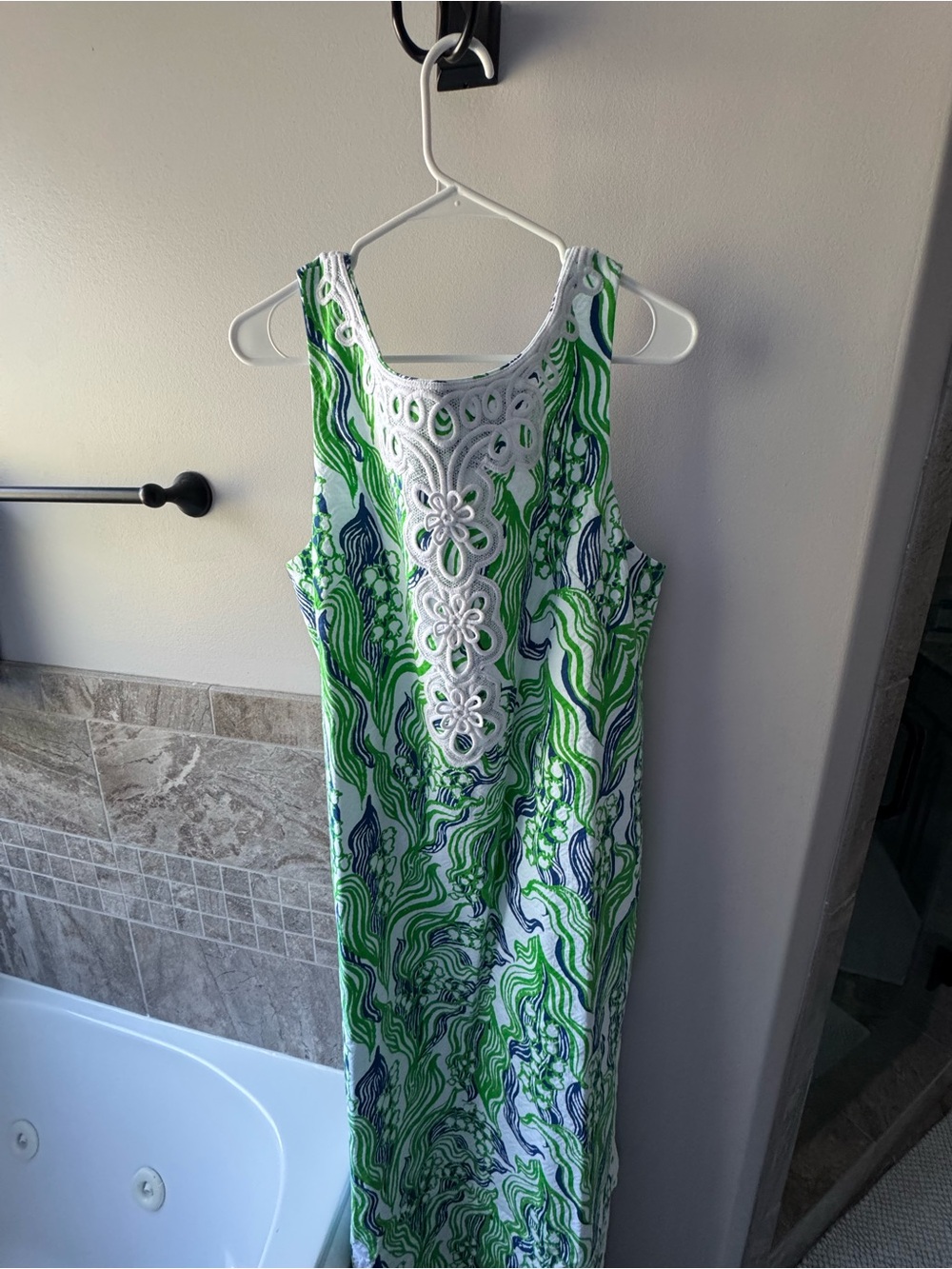Lilly Pulitzer Green, Blue & White Marleigh Maxi Shift Dress - Picture 2 of 3
